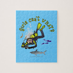 Light Woman Scuba Diver Jigsaw Puzzle