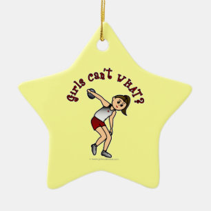 Light Womens Discus Ceramic Ornament