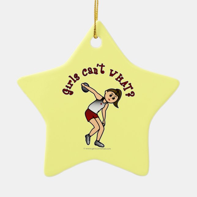 Light Womens Discus Ceramic Ornament (Front)