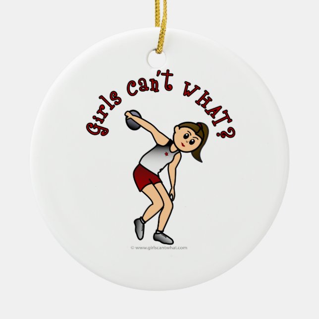Light Womens Discus Ceramic Ornament (Front)