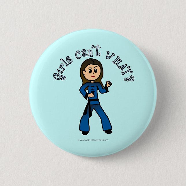 Light Womens Kung Fu 2 Inch Round Button (Front)
