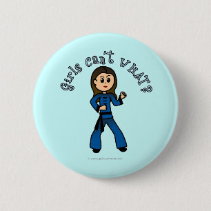 Light Womens Kung Fu 2 Inch Round Button