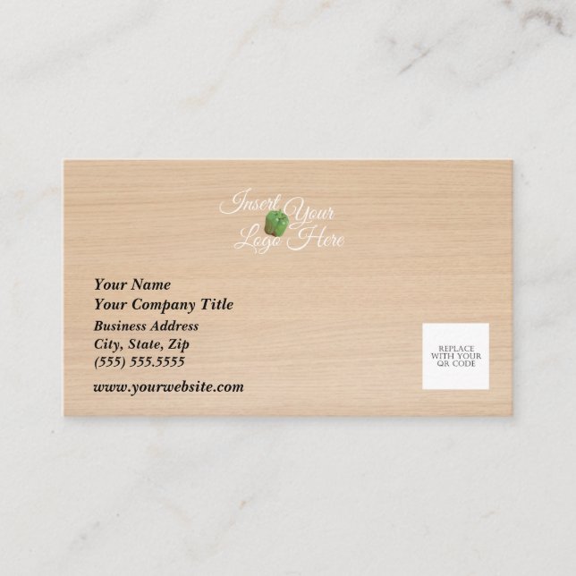 Light Wood Background Business Card (Front)