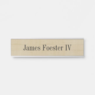 Light Wood Grain Effect Desk Hanging Nameplate