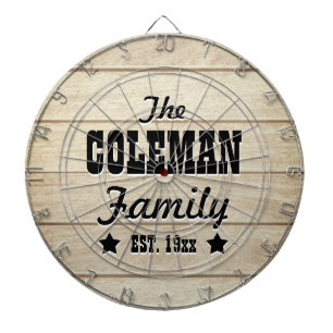 Light Wood Grain Personalized Dart Board
