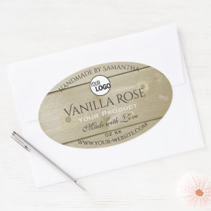 Light Wood Grain Product Packaging Labels and Logo