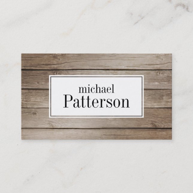 Light Wood Texture Look Professional Business Card (Front)