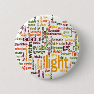 Light Word Cloud Art Print 2 Inch Round Button