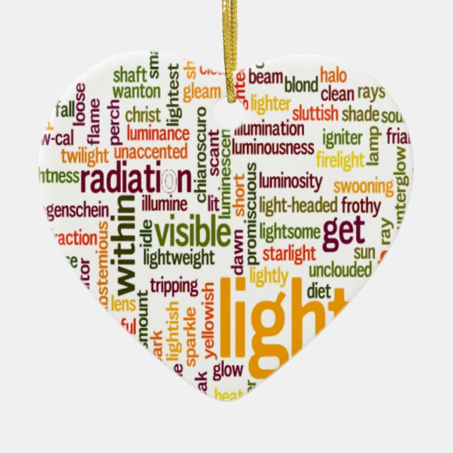 Light Word Cloud Art Print Ceramic Ornament (Front)