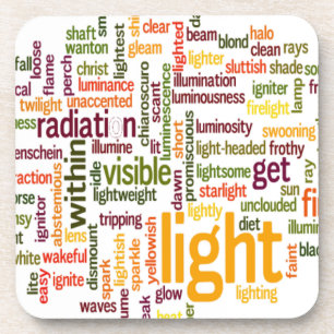 Light Word Cloud Art Print Coaster