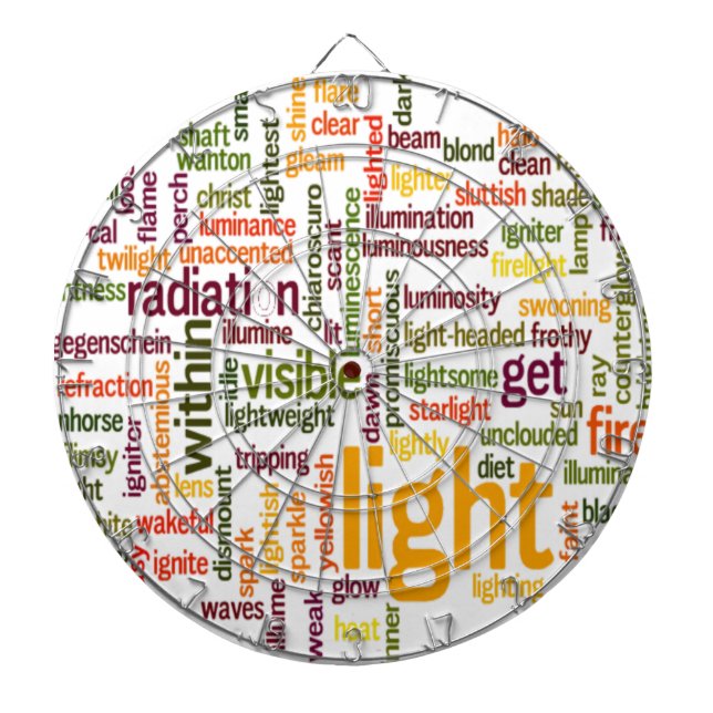Light Word Cloud Art Print Dartboard (Front)
