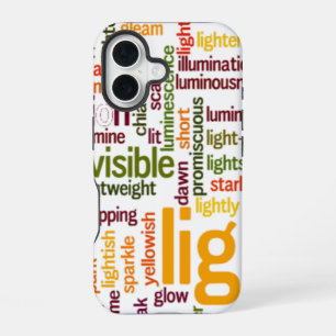 Light Word Cloud Art Print iPhone 16 Case