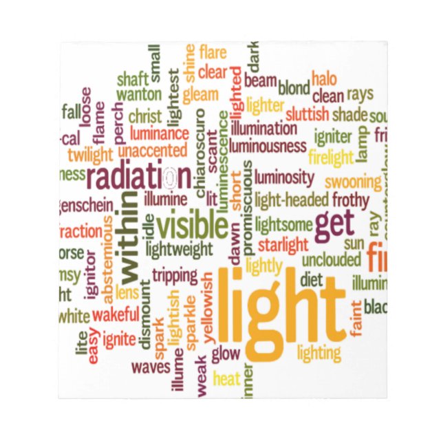 Light Word Cloud Art Print Notepad (Front)