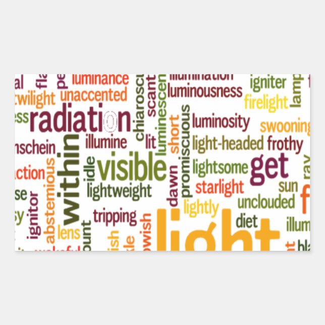 Light Word Cloud Art Print Sticker (Front)