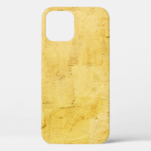 light yellow abstract textured plaster on the wall iPhone 12 case