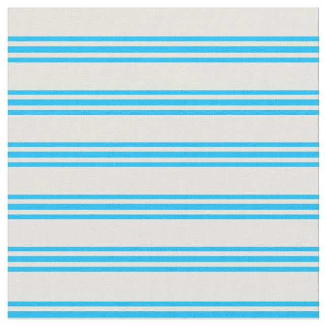 Light Yellow and Deep Sky Blue Coloured Lines Fabric (Close Up)