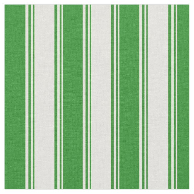 Light Yellow and Forest Green Lines Pattern Fabric (Close Up)