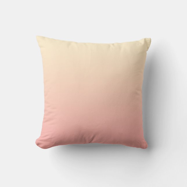 Light Yellow and Pink Gradient Throw Pillow (Front)