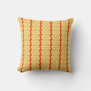 Light yellow and rust chevron design throw pillow