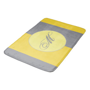 Light Yellow And Soft Grey Customize Bath Mat