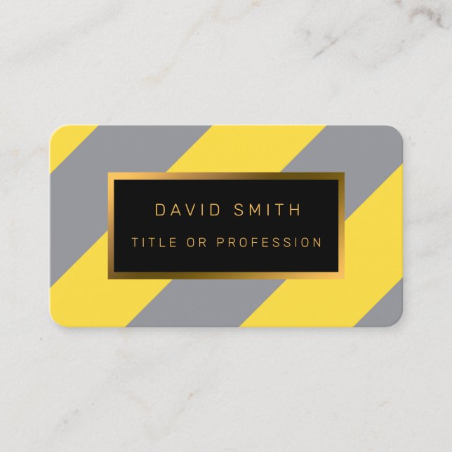 Light Yellow And Soft Grey Customize Business Card (Front)