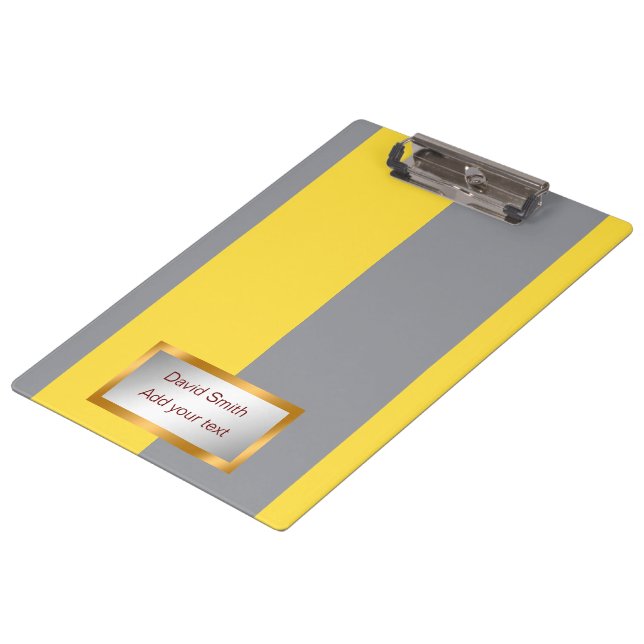 Light Yellow And Soft Grey Customize Clipboard (Angled)