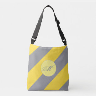 Light Yellow And Soft Grey Customize Crossbody Bag