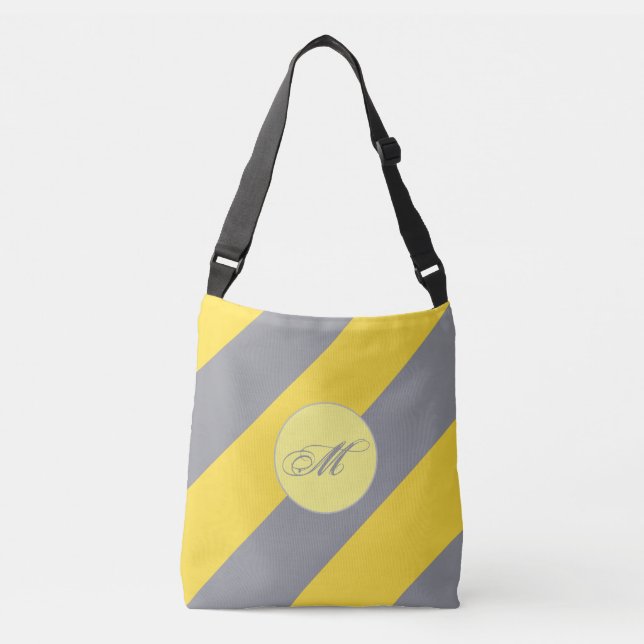 Light Yellow And Soft Grey Customize Crossbody Bag (Front)