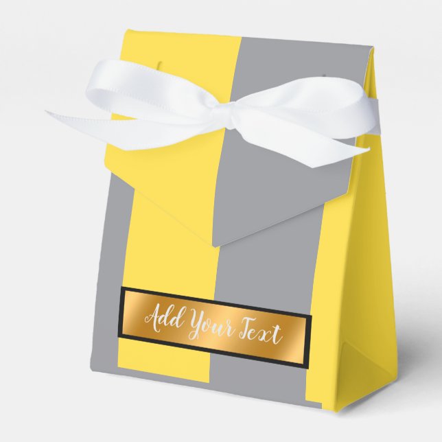 Light Yellow And Soft Grey Customize Favor Box (Front Side)