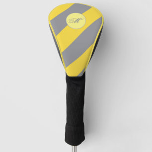 Light Yellow And Soft Grey Customize Golf Head Cover