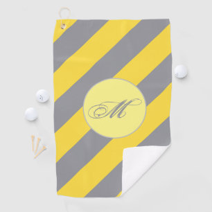 Light Yellow And Soft Grey Customize Golf Towel