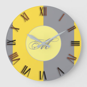Light Yellow And Soft Grey Customize Large Clock
