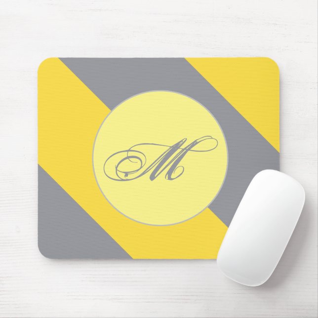 Light Yellow And Soft Grey Customize Mouse Pad (With Mouse)