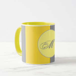 Light Yellow And Soft Grey Customize Mug