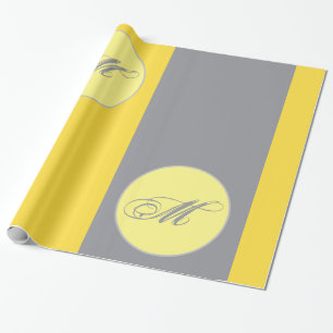 Light Yellow And Soft Grey Customize Mug Wrapping Wrapping Paper
