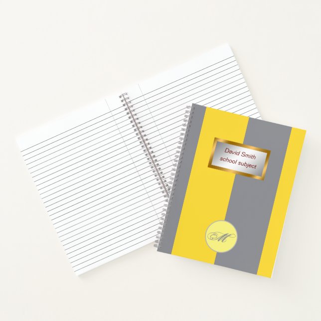 Light Yellow And Soft Grey Customize Notebook (Inside)