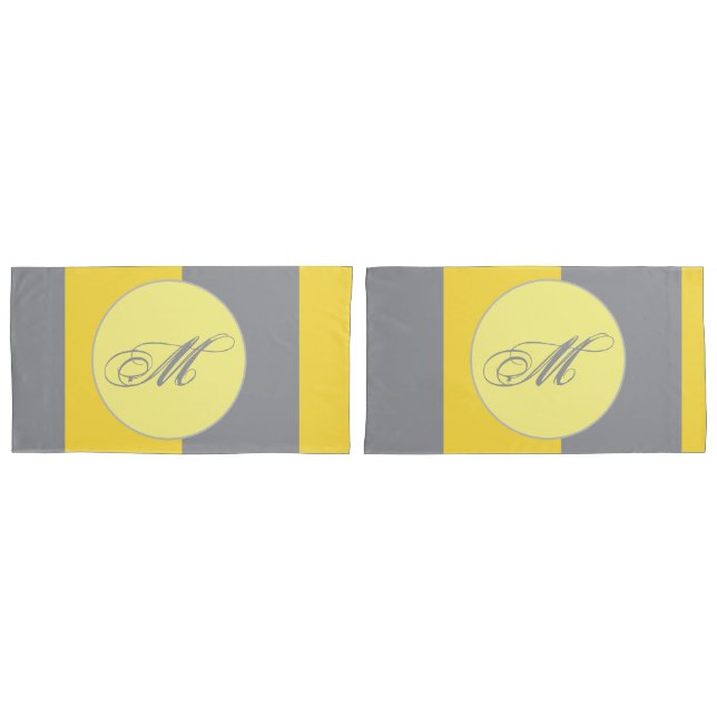 Light Yellow And Soft Grey Customize Pillowcase (Front-Set)
