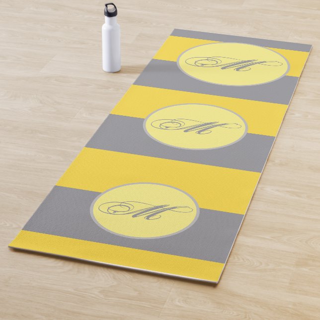 Light Yellow And Soft Grey Customize Yoga Mat (In Situ)