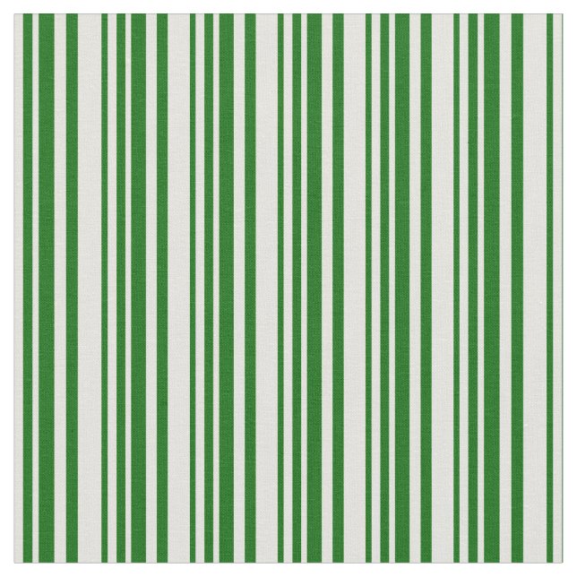 Light Yellow & Dark Green Lined/Striped Pattern Fabric (Close Up)