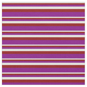 Light Yellow, Dark Red & Purple Stripes Fabric