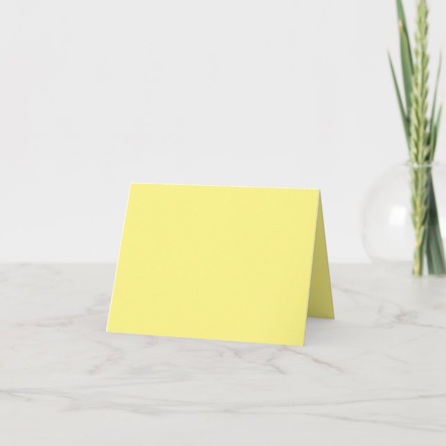 Light Yellow #FFF888 Folded Thank You Card (Front)