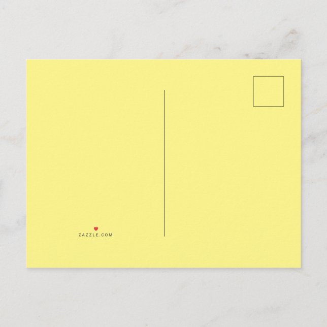 Light Yellow #FFF888, Marzipan Announcement Postcard (Back)