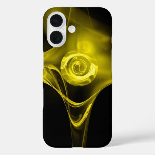 LIGHT YELLOW FRACTAL ROSE iPhone 16 CASE
