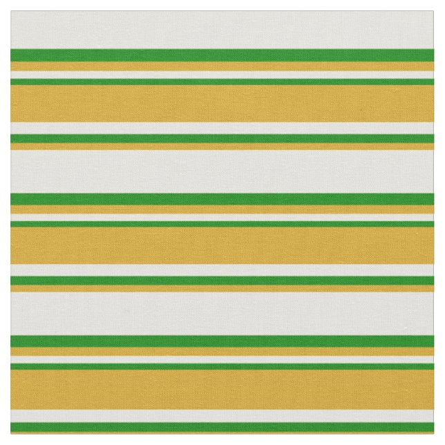 Light Yellow, Goldenrod & Green Coloured Pattern Fabric (Close Up)