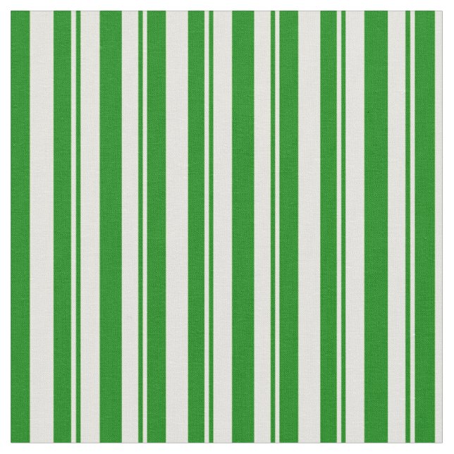 Light Yellow & Green Stripes Pattern Fabric (Close Up)