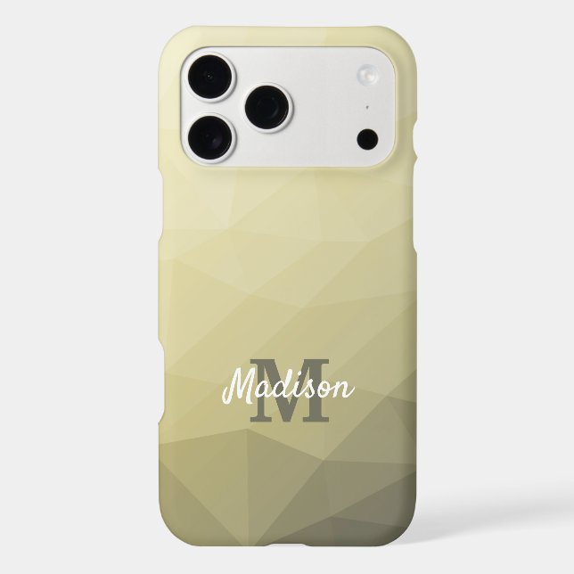 Light yellow grey ombre mesh pattern Monogram (Back)
