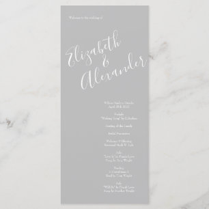Light Yellow & Grey Rose Floral Wedding Programs