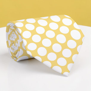 Light Yellow Jumbo Polka Dots Custom Necktie
