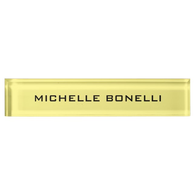 Light Yellow Minimalist Plain Legible Modern Nameplate (Front)