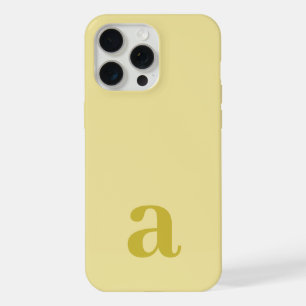 Light Yellow Mustard Initial Monogram Minimal iPhone 15 Pro Max Case